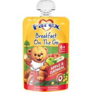 Farex Breakfast On The Go Apple & Oatmeal 6 months+ 120g Pouch