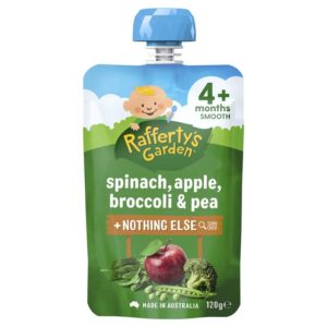 Raffertys Garden 4+ Months Spinach Apple Brocoli & Pea 120g