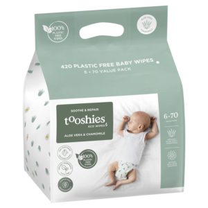Tooshies By TOM Baby Wipes Aloe Vera and Chamomile 6 x 70 Pack