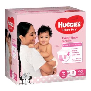 Huggies Ultra Dry Nappies Girl Size 3 Jumbo 90 Pack