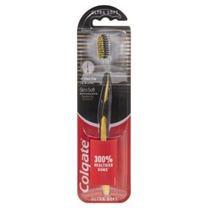 Colgate Slim Soft Advanced Charcoal with Charcoal infused bristles Ultra Soft Toothbrush