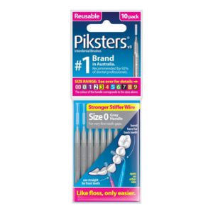 Piksters Inter Brush Size 0 Pack 10 (grey)