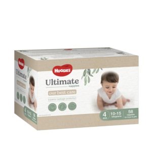 Huggies Ultimate Nappies Size 4 10-15kg Jumbo 58 Pack