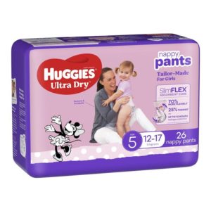 Huggies Ultra Dry Nappy Pants Size 5 12-17kg Girl 26 Pack