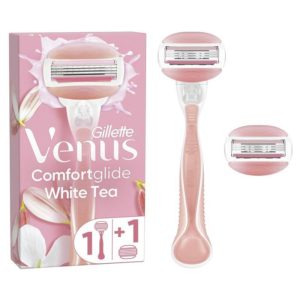 Gillette Venus Comfort Glide White Tea Razor Handle + 2 Blade Refills