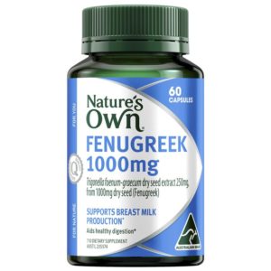 Nature's Own Fenugreek 1000mg for Breast Milk Production Support 60 Capsules