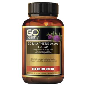 GO Healthy Milk Thistle 50000mg 1-A-Day 60 Vege Capsules