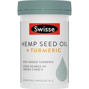 Swisse Hemp Seed Oil + Turmeric 60 Capsules