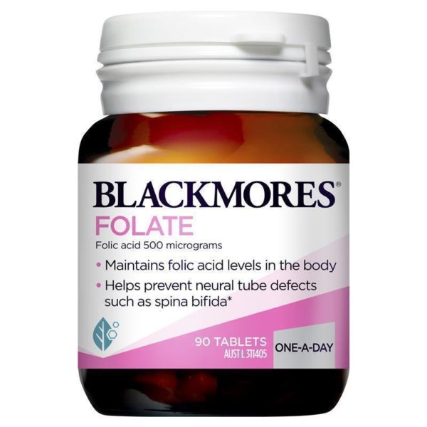 Blackmores Folate 500mg Folic Acid Vitamin 90 Tablets