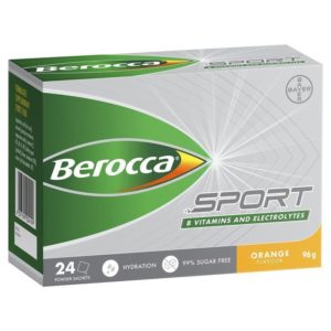 Berocca Sport B Vitamins & Electrolytes Orange Flavour 24 Powder Sachets