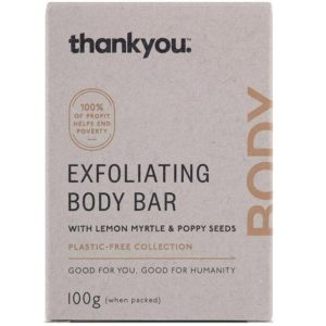 Thankyou Exfoliating Body Bar With Lemon Myrtle And Poppy Seeds 100g
