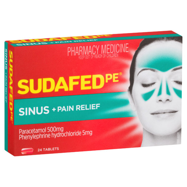 Sudafed PE Sinus + Pain Relief 24 Tablets