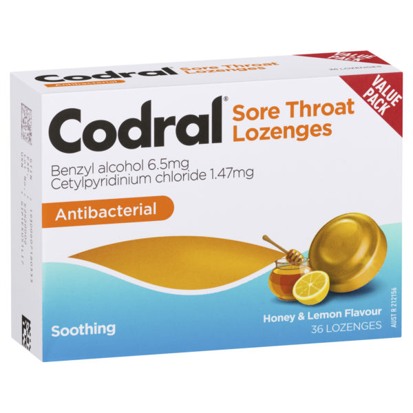 CODRAL HONEY & LEMON 36 LOZENGES