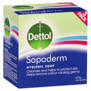 Dettol Sapoderm Hygienic Med Soap 375g 3 Pack
