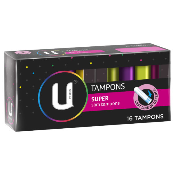 U By Kotex Super Slim Tampons 16 Pack