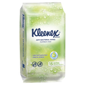 Kleenex Anti bacterial Wipes, 15 Wipes