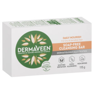 DermaVeen Daily Nourish Soap Free Cleansing Bar for Dry & Sensitive Skin 115g