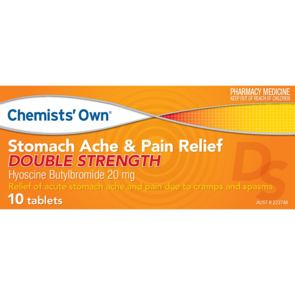Chemists Own Stomach Ache & Pain Relief Double Strength 10 tabs