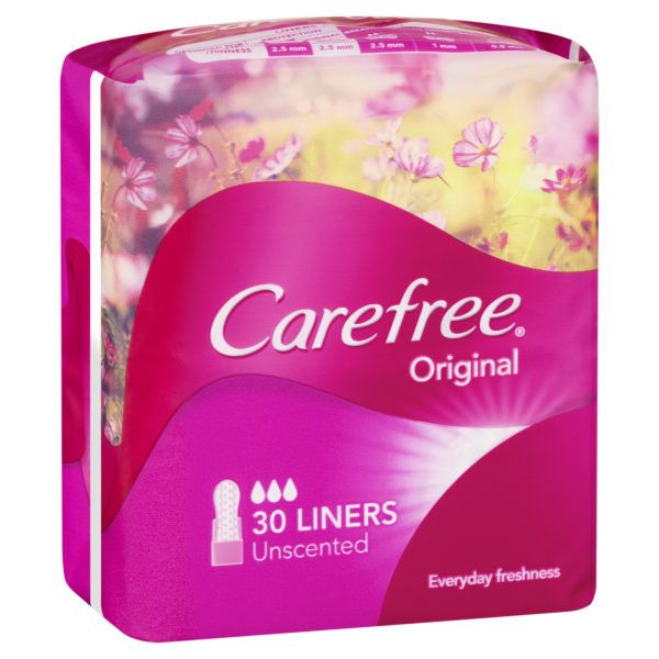Carefree Original Unscented Panty Liners 30 Pack