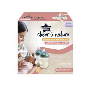 Tommee Tippee Soft Feel Silicone Newborn+ Baby Bottles 260ml x 2