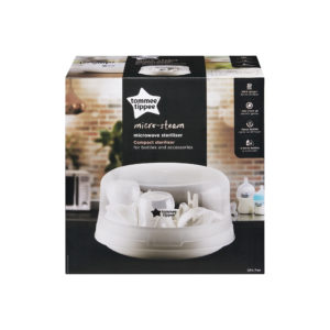 Tommee Tippee Microsteri Microwave Steam Steriliser for Baby Bottles and Accessories, Kills Viruses and 99.9% of Bacteria, 4-Minute Sterilisation Cycle