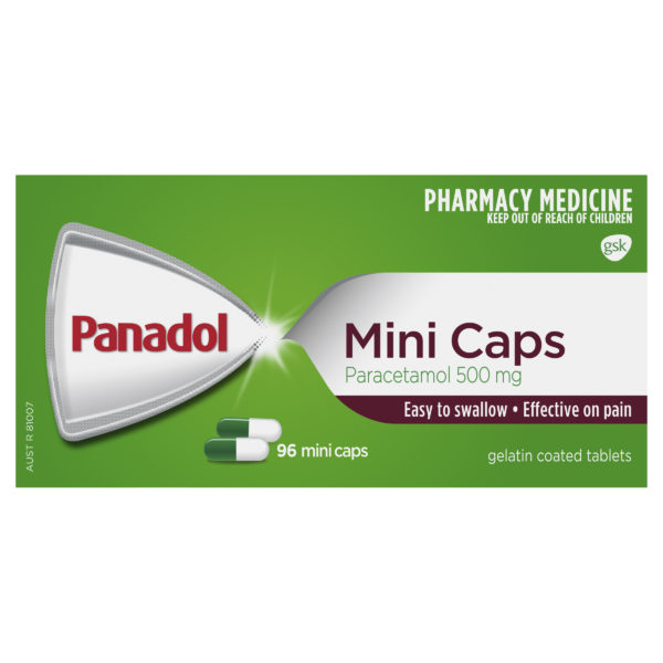 Panadol Paracetamol Mini Caps 500 mg 96 Pack