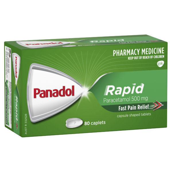 Panadol Rapid for Pain Relief Paracetamol 500mg 80 Caplets