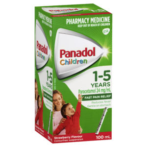 Panadol Children 1 to 5 Years Colourfree Suspension Strawberry Liquid 100 mL