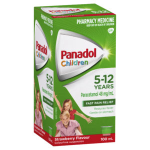 Panadol Children 5 to 12 Years Colourfree Strawberry Flavour 100mL
