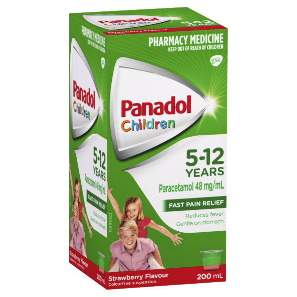 Panadol Children 5 - 12 Years Colourfree Suspension Strawberry Flavour 200mL