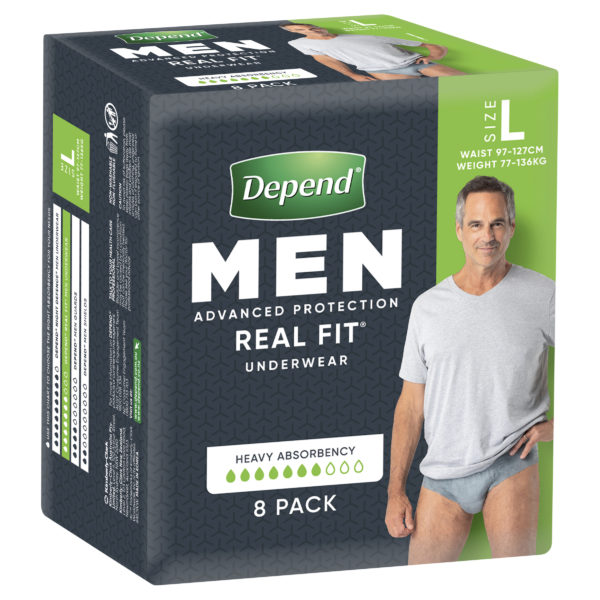 Depend Real Fit Underwear For Men Large 8 Pack