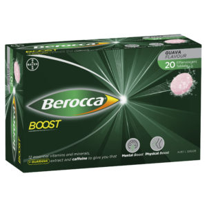 Berocca Boost Energy Vitamin With Guarana Effervescent 20 Tablets 20 pack