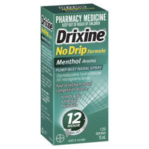 Drixine 12 Hour Relief No Drip Menthol Nasal Spray 15mL
