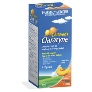 Claratyne Children's Hayfever & Allergy Relief Antihistamine Peach Flavoured Syrup 150mL