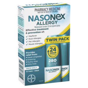 Nasonex Allergy Non Drowsy 24 Hour Nasal Spray Twin Pack 2 x 140 sprays