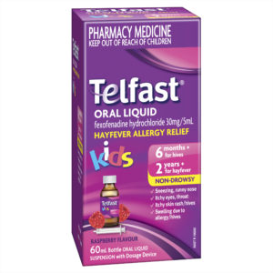 Telfast Kids Oral Liquid 60mL 6 mg/mL Raspberry Flavour 60 mL
