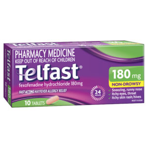 Telfast 24 hour Allergy Relief 180mg 10 Tablets