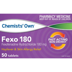 Chemists' Own Fexo 180 Hayfever & Skin Allergy Relief 50 Tablets