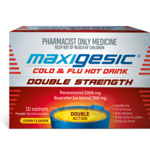 Maxigesic Cold & Flu Hot Drink Double Strength Lemon 10 Sachets