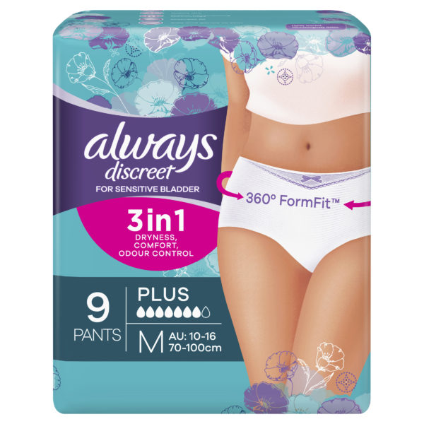 ALWAYS DISCREET PANTS MED 9PK Z2