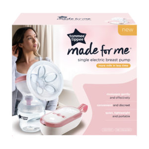 Tommee Tippee Made for Me Single Electric Breast Pump, Strong Suction, Soft Feel, USB Rechargeable, Quiet, Portable, Express Modes, Baby Bottle Included