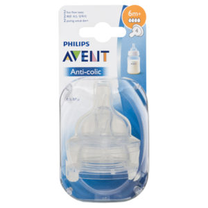 AVENT 6M+ SIL TEAT FAST 2PK