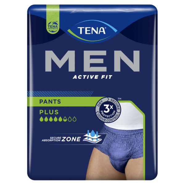 TENA Men Active Fit Pant Plus Navy Medium 9 Pack