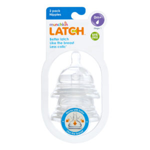 MUNCHKIN LATCH STG1 NIPPLE TEAT 2PK