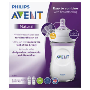 AVENT NAT FEEDING BOTTLE 260ML 2PK