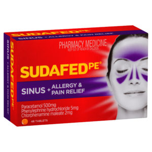 SUDAFED PE SINUS+ALLEY & PAIN RLF 48TAB
