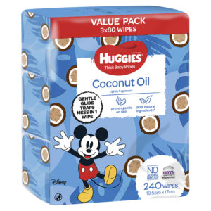 Huggies Thick Baby Wipes Coconut Oil 240 Pack