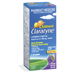 Claratyne Childrens 1 12yrs Hayfever and Allergy Syrup Grape 60mL