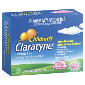Claratyne Children's Allergy & Hayfever Relief Antihistamine Bubblegum Flavoured Chewable Tablets 30 pack