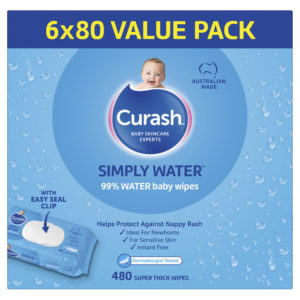 CURASH WATER WIPES 6X80PK